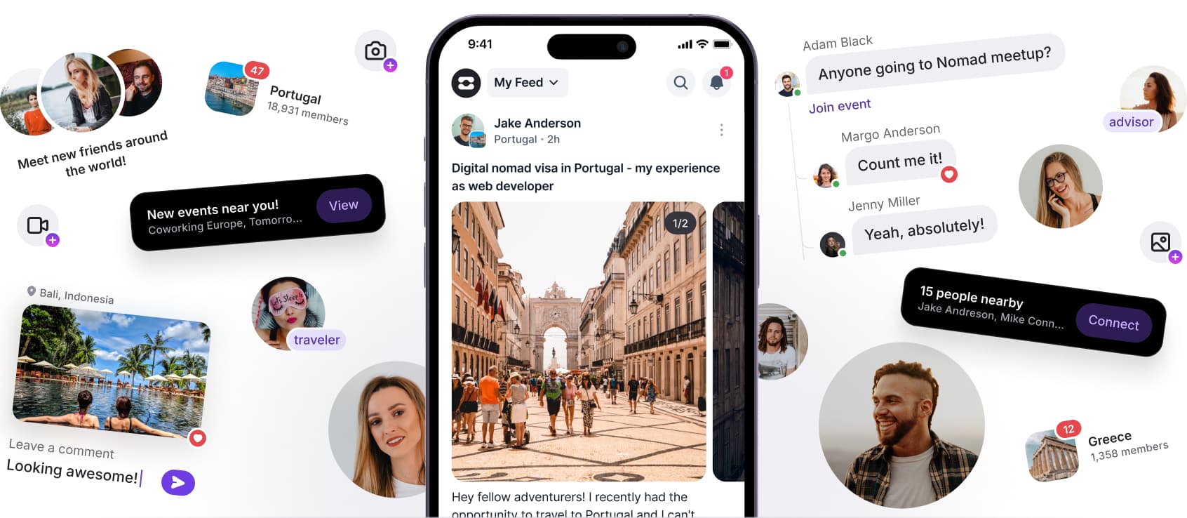 Collage image of features
